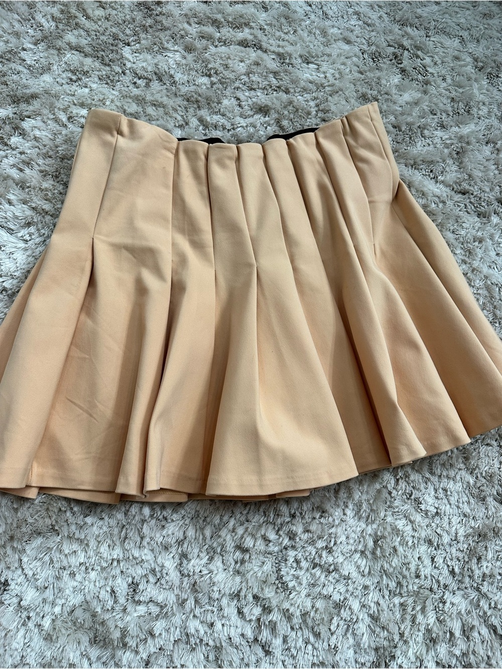 Zara Peach Pleated Circle Skater Skirt